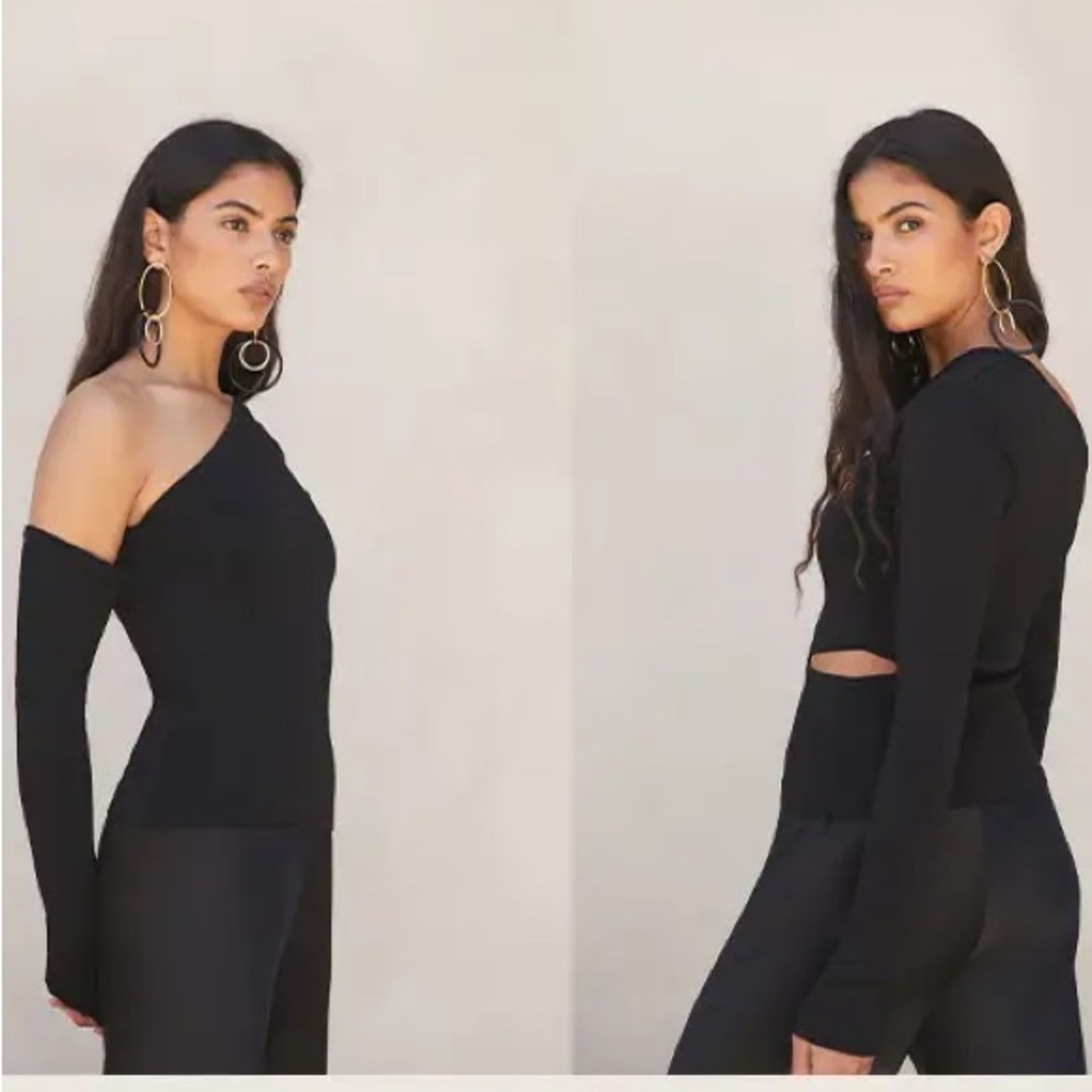 Cult Gaia Teri Knit Top in Black NWT